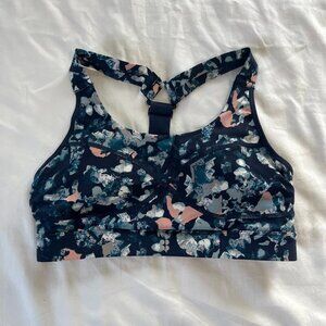 Sweaty Betty Blue Pink Gray Razorback Adjustable Athletic Sports Bra | Size S